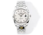 Rolex Datejust 3235 Movement 41mm 904L Steel Fluted Bezel White Face Jubilee Band Watch